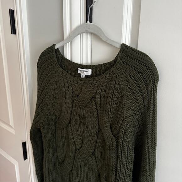 KF / KAUFMANFRANCO Olive Green Ribbed Cable Knit Wool Blend Sweater Med. - Picture 7 of 10